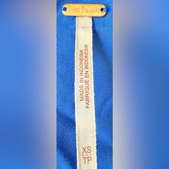 Free People Lilou Vibrant Blue Floral Long Sleeve Dress in Cobalt Combo‎ XS - Picture 8 of 14